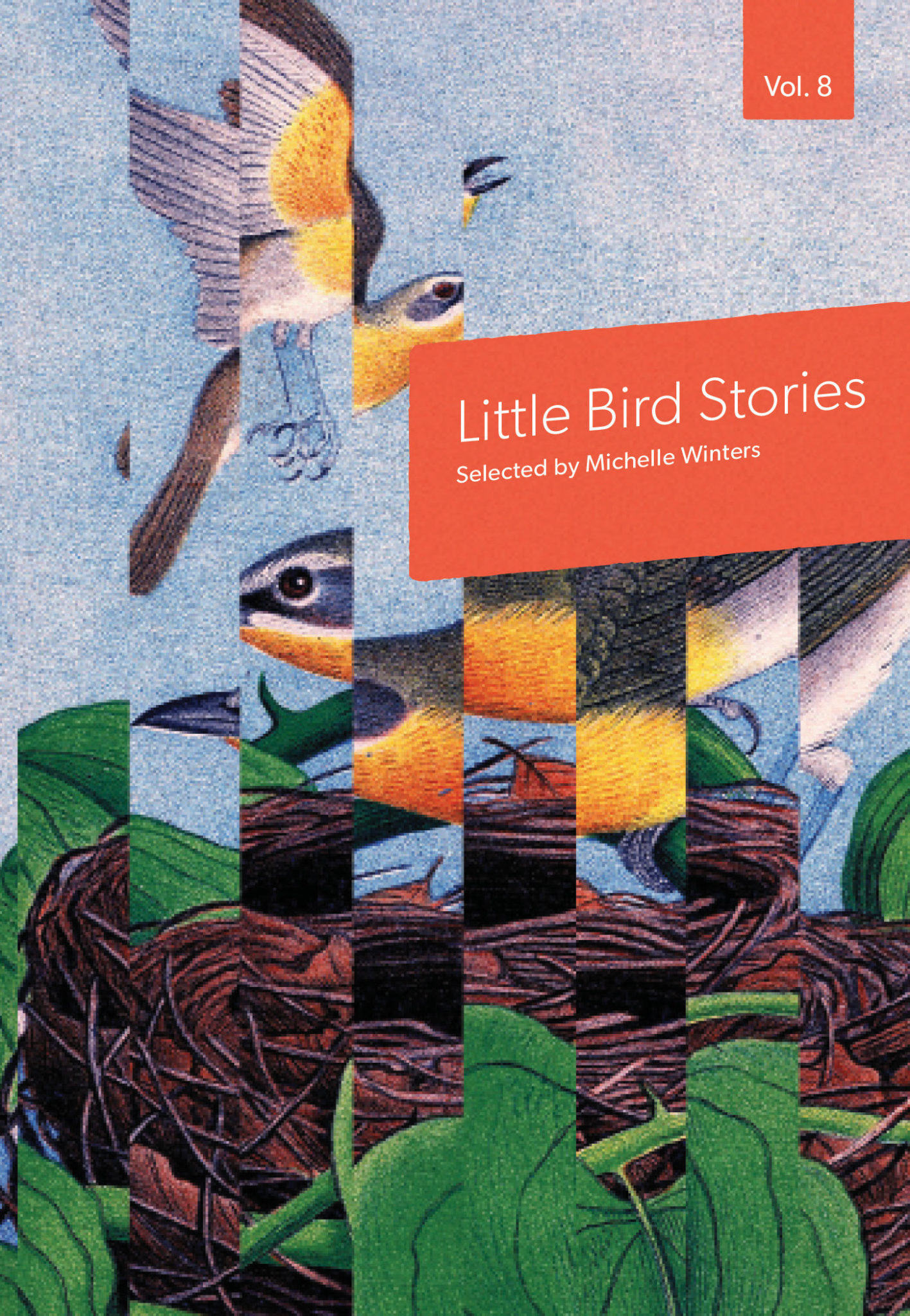 Little Bird Stories Volume 8 cover with fragemented bird image