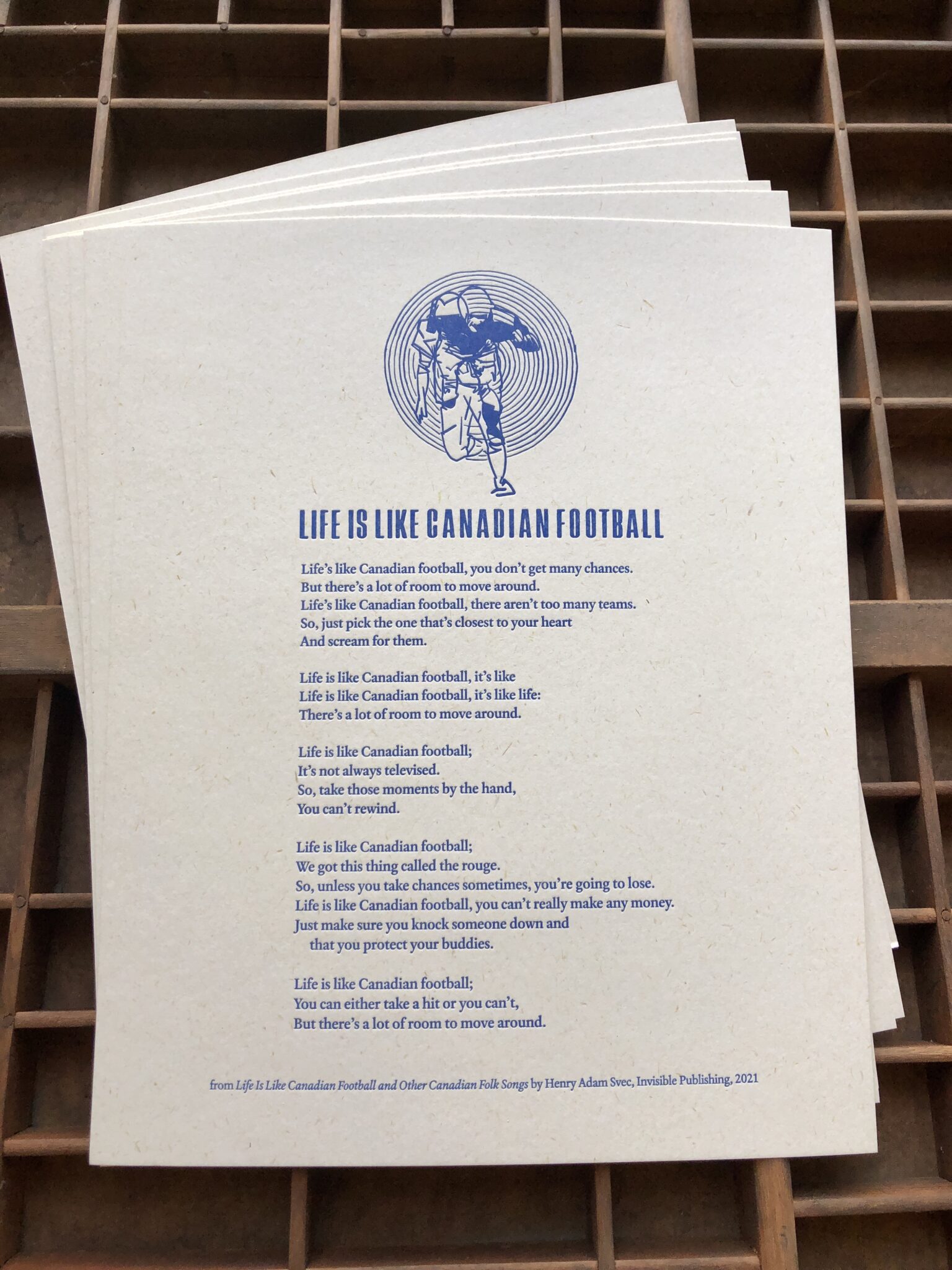 Life Is Like Canadian Football Broadside